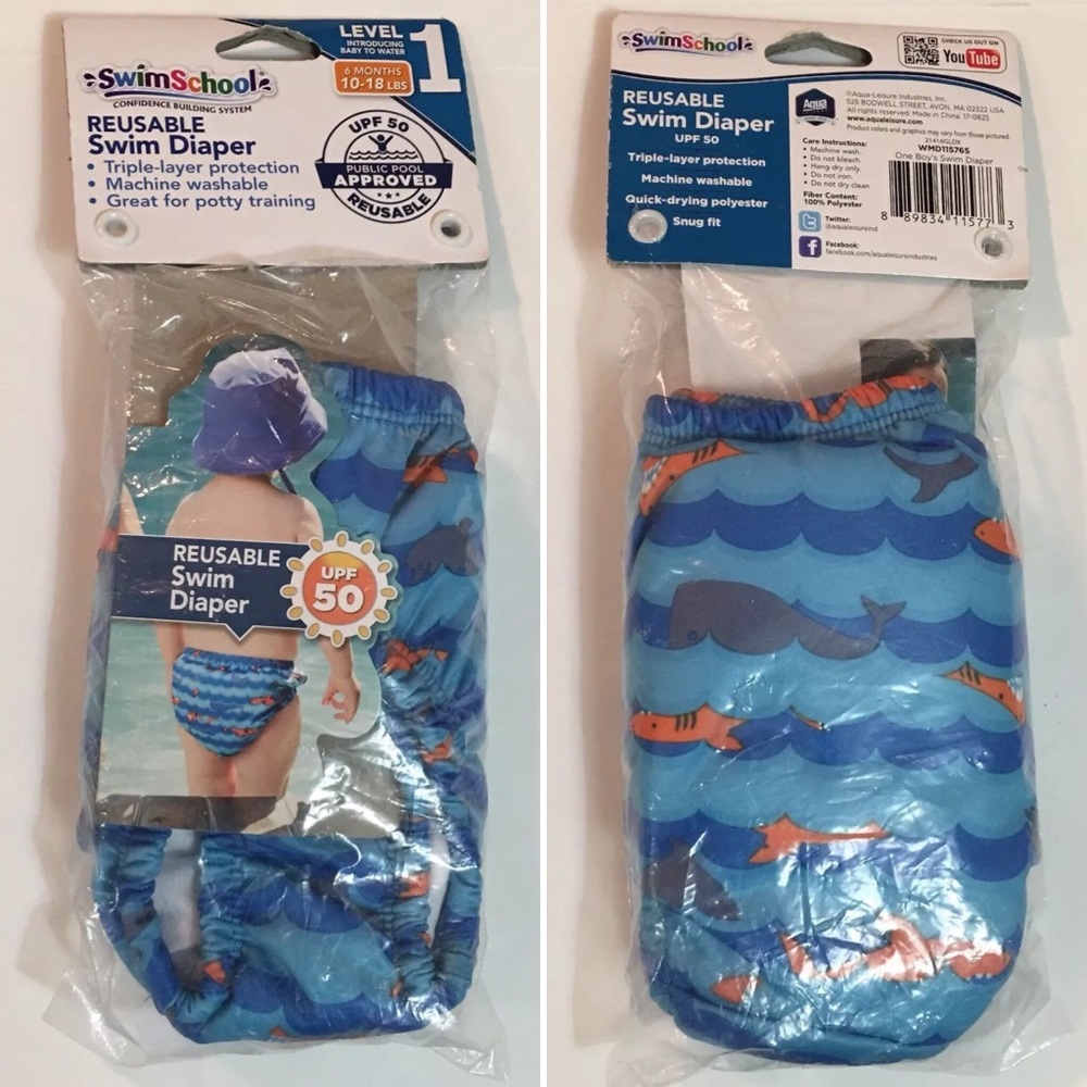 Swim school reusable swim diaper 6mo 10-18 lbs